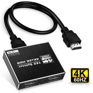 HDR HDMI 4K Splitter 1x2 HDCP2.2 4Kx2K 60Hz 1 In 2 Out HDMI Converter with Scaler For Dolby Monitor PS4 XBOX