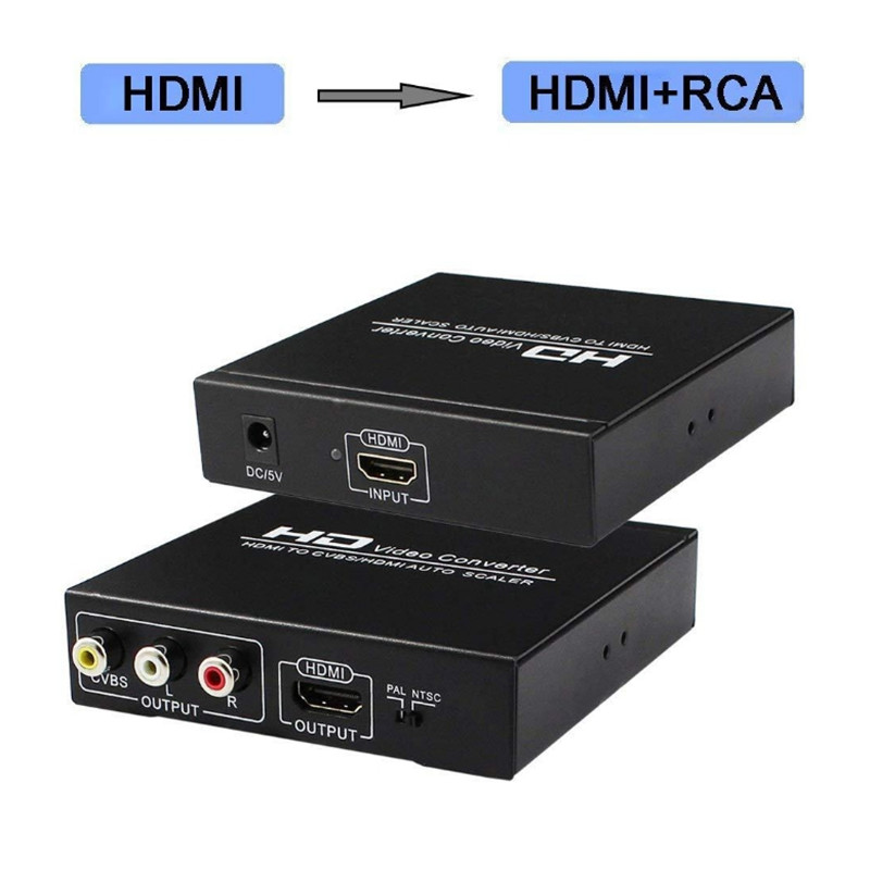 HDMI TO CVBS Video Converter HDMI Signal Input AV Signal Output Synchronous Composite Video 1 Point2 Splitter Auto scaler