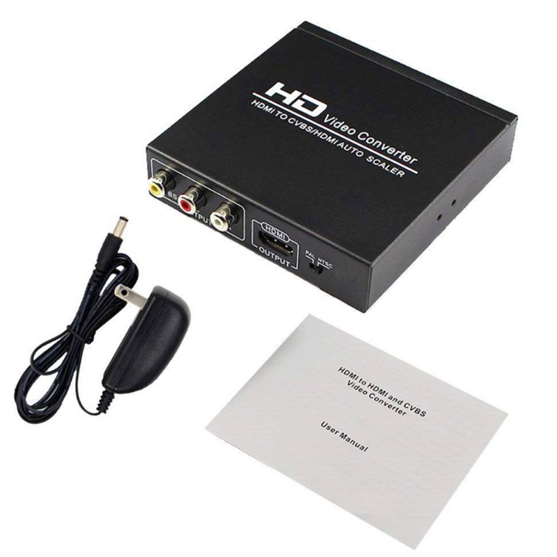 HDMI TO CVBS Video Converter HDMI Signal Input AV Signal Output Synchronous Composite Video 1 Point2 Splitter Auto scaler