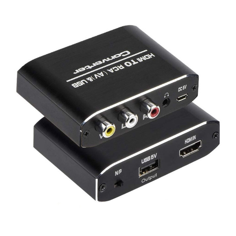 1080P HDMI to AV 3RCA CVBs Composite Video 3.5mm Aux Audio RCA Converter Adapter Support PAL/NTSC for TV PC Laptop Xbox HDTV DVD
