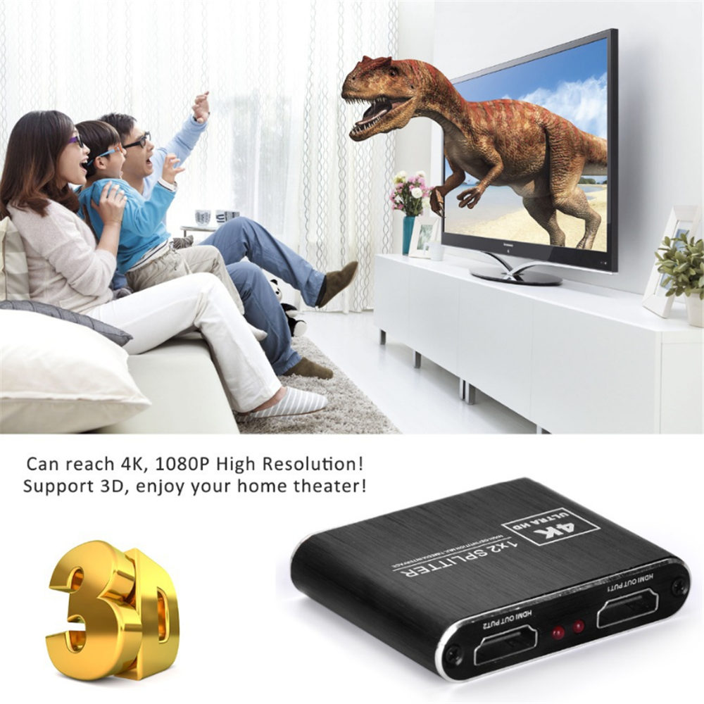 HDMI Splitter 1X2 HDR 4K Full HD Video HDMI to HDMI Switch Adapter 1 in 2 Out Amplifier For TV DVD PS3 Xbox