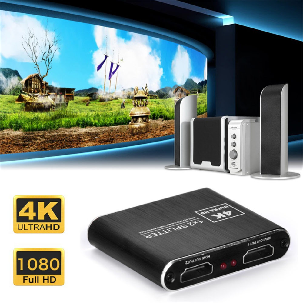 HDMI Splitter 1X2 HDR 4K Full HD Video HDMI to HDMI Switch Adapter 1 in 2 Out Amplifier For TV DVD PS3 Xbox