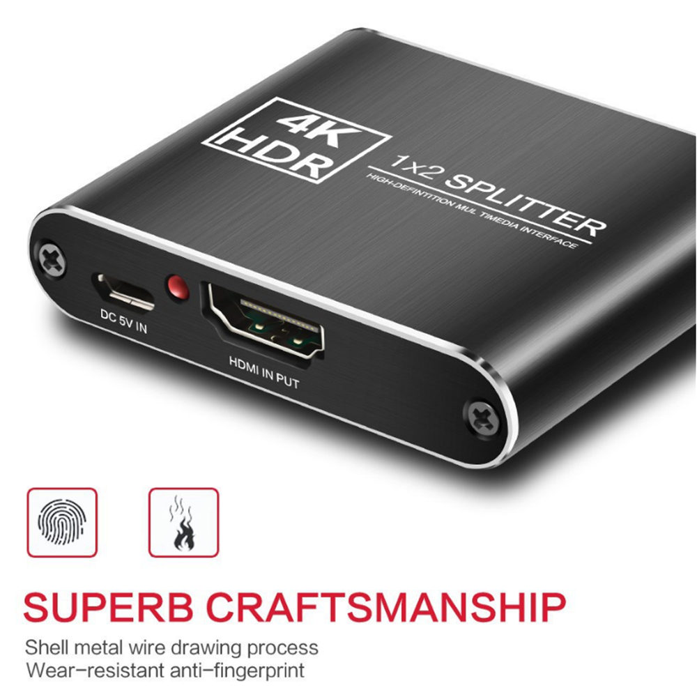 HDMI Splitter 1X2 HDR 4K Full HD Video HDMI to HDMI Switch Adapter 1 in 2 Out Amplifier For TV DVD PS3 Xbox
