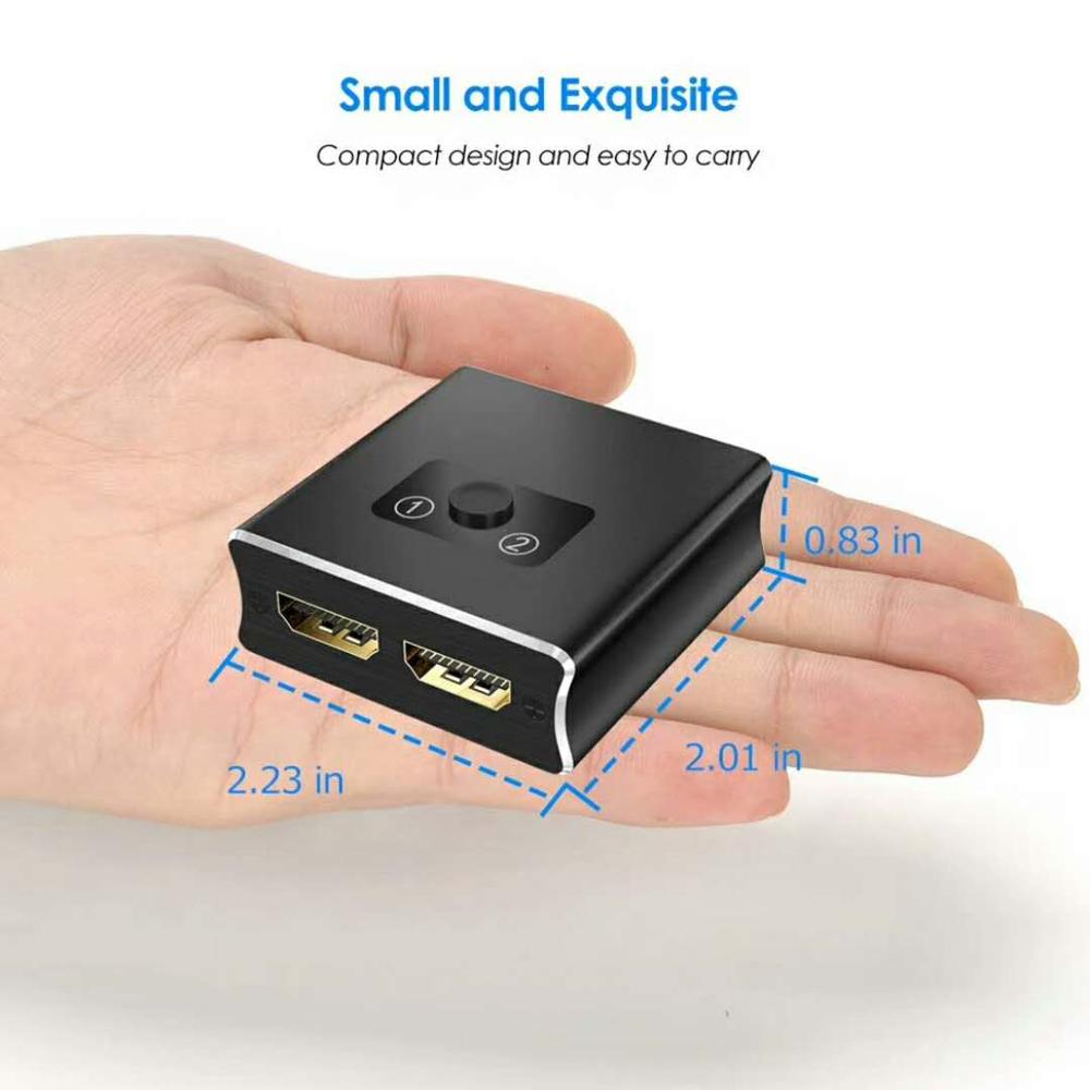 HDMI Splitter 4K@60Hz HDMI Switch Bi-Direction 1x2/2x1 Adapter HDMI Switcher 2 in 1 out for PS4/3 TV Box