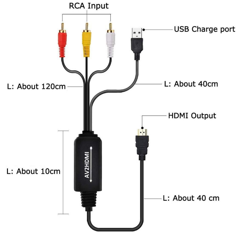 Red Yellow White Lotus to HDMI Converter AV to HDMI Conversion Cable Suitable For Computer To Projector