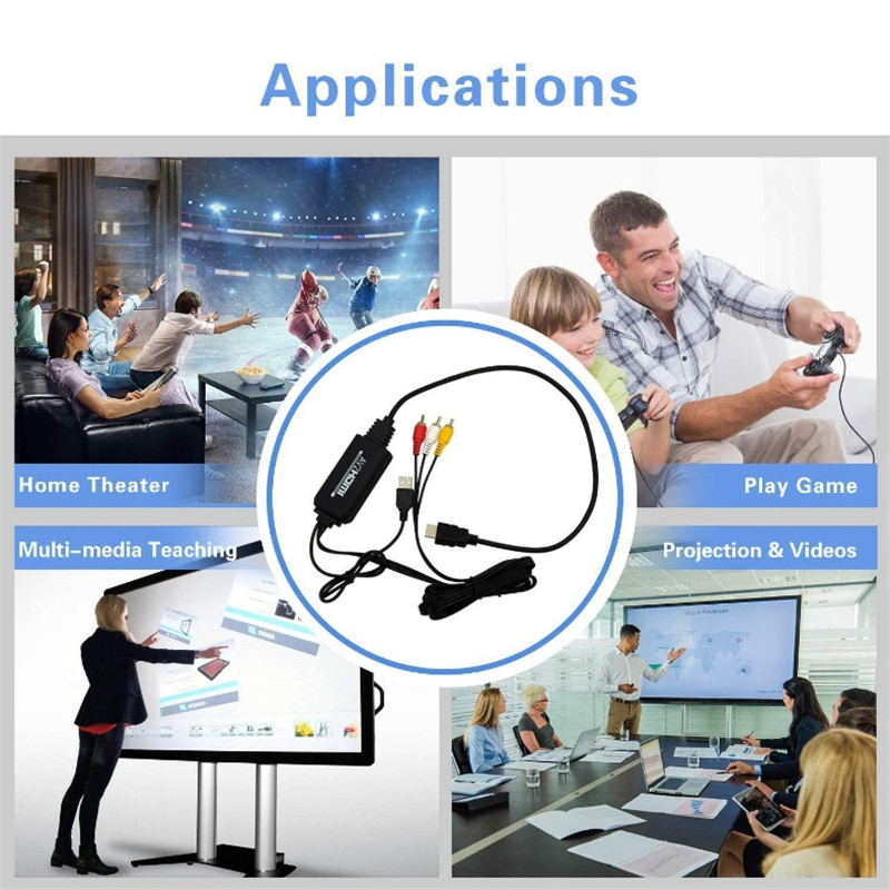 Red Yellow White Lotus to HDMI Converter AV to HDMI Conversion Cable Suitable For Computer To Projector