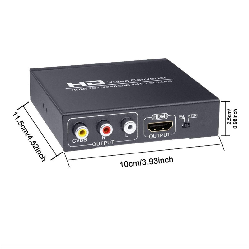 HDMI TO CVBS Video Converter HDMI Signal Input AV Signal Output Synchronous Composite Video 1 Point2 Splitter Auto scaler
