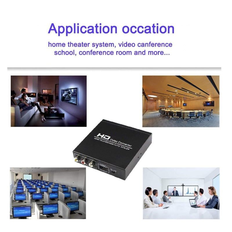 HDMI TO CVBS Video Converter HDMI Signal Input AV Signal Output Synchronous Composite Video 1 Point2 Splitter Auto scaler