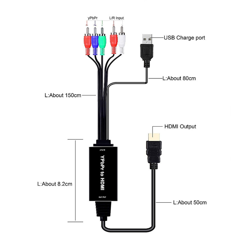 2M HDMI To Color Difference Conversion Line YPBPR Color Difference Component To HDMI / WIIPS3 / PS4 / XBOX Converter Supports HDCP1.2