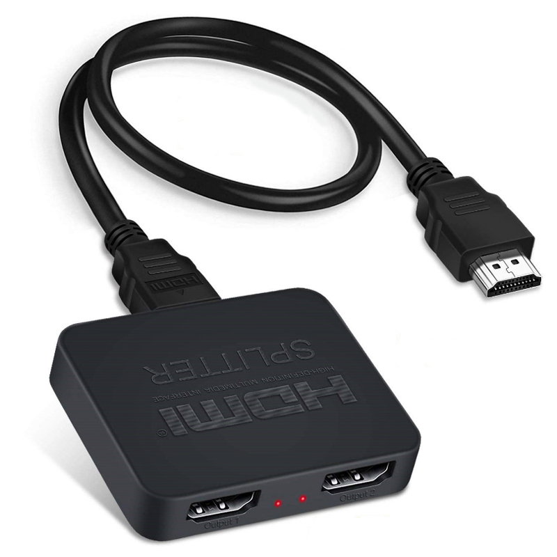 Mini HDMI 2.0 Splitter 1 in 2 out 4K60Hz Splitter 4K Ultra HD Resolution with Scaler